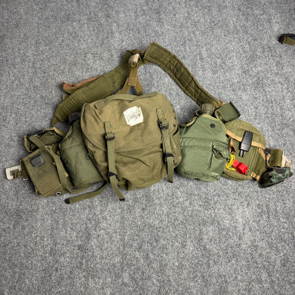 Lot of 3 U.S. Military ALICE LBE LC-2 Fighting Rigs Vietnam/Desert Storm Era